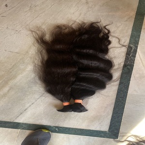 Indian Human Hair Bulk Body Wave Weave Single Weft Remy Hair <b>Extensions</b> Double Drawn Natural Black - Product Image 2