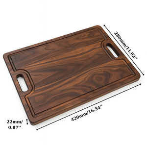 Tabla de cortar de madera de acacia con asas, rectangular, para servir, tabla de picar duradera para cocina - Product Image 1