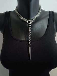 Nueva moda, <span class=keywords><strong>estilo</strong></span> gótico oscuro, murciélago gótico exagerado y anillo redondo abierto, colgante de uñas, collares de cadena antideslizantes - Product Image 3