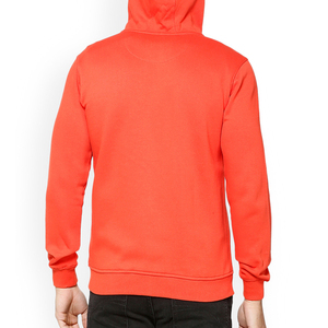 Wholesale <b>Men's</b> <b>Orange</b> Hooded Zip-Up Sweatshirt Regular Fit Solid Color Casual French Terry 100% Cotton Zip-up <b>Hoodie</b> - Product Image 2