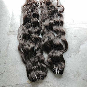Cambodian Indian Natural Straight Raw Machine Weft Hair Black color Hair Natural Looking Wavy Human Hair Extensions - Product Image 6