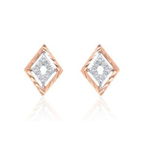 Pendientes de oro con diamantes naturales de primera calidad para mujer, elegantes, redondos, con corte brillante, joyería de moda nupcial, regalo, oro rosa, tamaño regular - Product Image 6
