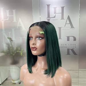 Bob peluca oscuro Ombre verde vietnamita precio humano fábrica extensiones de cabello Natural hueso recto - Product Image 6