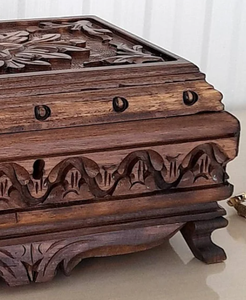 Wholesale Antique Wood Trinket <b>Jewellery</b> <b>Box</b> with Decorative Floral Carvings Polished Maple High Strength Wedding Gift - Product Image 2