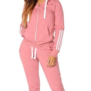 Conjunto Deportivo para Mujer, Otoño Invierno, Felpa, con Capucha, Talla Grande, Color Sólido, Antibacteriano, Ecológico, Transpirable, Personalizable - Product Image 1