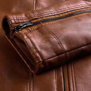 Chaqueta de Cuero Casual de Invierno para Hombre, Hecha en Pakistán, de Alta Calidad, con Cierre, Servicio OEM, Diseño Personalizado y Bolsillo en el Pecho - Product Image 4