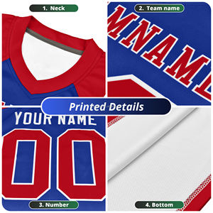 Maillot de football unisexe personnalisé, col en V, manches courtes, coupe classique, respirant, antibactérien, 100% polyester, nom et numéro de l'équipe - Product Image 5