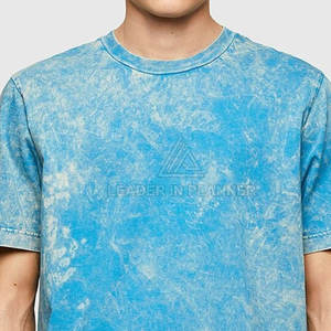 เสื้อยืดพิมพ์ลายโลโก้แบบกำหนดเองขายส่งสำหรับผู้ชาย แขนสั้น สวมใส่สบาย ผ้าฝ้าย 100% ทรงหลวม เสื้อยืดแบบย้อมสีเอซิด - Product Image 6