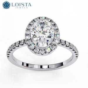 แหวนหมั้นเพชรแพลตตินั่ม LOISTA ทรงกลมเจียระไนแบบบริลเลียนท์ ประดับด้วยเพชรธรรมชาติ ได้รับการรับรองจาก GIA สไตล์คลาสสิกสำหรับผู้หญิง - Product Image 2