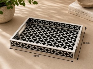 Luxury Handmade Eco-Friendly Bone Inlay European Style Serving <b>Tray</b> Premium Decorative <b>Tray</b> for Home Coffee Table Kitchen - Product Image 3
