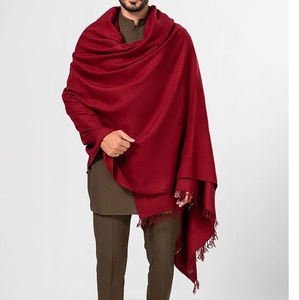 Chales de Cachemira de Doble Cara Color Granate de Alta Calidad para Invierno, Chales de Cachemira Cálidos de Gran Tamaño para Bodas - Product Image 1