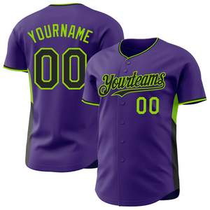 Camiseta de Béisbol Verde y Morado de la Colección Signature, Poliéster de Alto Rendimiento, Tallas Personalizadas XS-7XL, Marca Privada de Fábrica - Product Image 1
