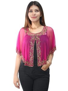 Women Sheer Mesh <b>Poncho</b> <b>Cape</b> Lightweight Hollow Out Crochet Cover Up Stylish Beachwear Summer Outfit - Product Image 1