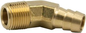 Raccord de tuyau en laiton, 45° °   Coude coudé, raccord cannelé 1/4'' x filetage NPT mâle 1/8'' (AOL-059) - Product Image 5