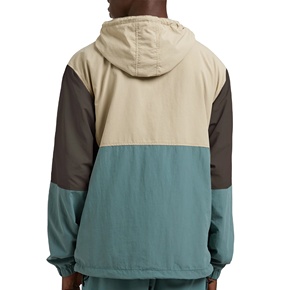 Custom Unisex Winter Half Zip Hooded Windbreaker Jacket Contrast Panel Design Wholesale Color Block <b>Pullover</b> Front Casual - Product Image 2