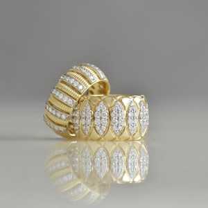 Thick Statement Cocktail Bands 1 Ct Round Lab Grown <b>Diamond</b> Dome <b>Rings</b> 10k 14k 18k Solid Real Gold Pave Set Luxury For Men Women - Product Image 6