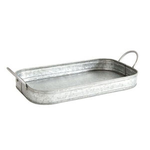 Plateau de présentation en acier galvanisé pour intérieur et extérieur, plateau de service en métal avec poignées latérales pour événements et organisation domestique, meilleur prix - Product Image 3