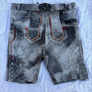 Lederhosen traditionnels bavarois pour hommes, personnalisés, coupe courte, pour l'Oktoberfest - Product Image 1