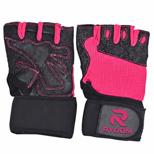 Custom Logo Breathable Pink Cycling Gloves <b>Half</b> Finger Anti <b>Slip</b> Padded Wrist Wrap Gym Fitness Bike Ride Mitts Wholesale - Product Image 1