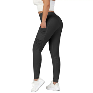 Leggings Deportivos Negros de Spandex para Mujer, con Bolsillos Laterales, Cintura Media, Ropa de Gimnasio, Yoga, para Damas - Product Image 4