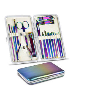 Ensemble de manucure professionnel de bonne qualité, kit de 18 pièces en acier inoxydable pour femmes - Product Image 1