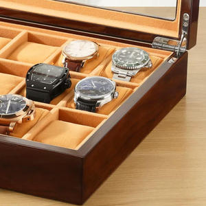Wooden <b>Watch</b> Display Box Glass Window Multi Slot <b>Watch</b> Case <b>Rectangular</b> Collector Storage Box - Product Image 3
