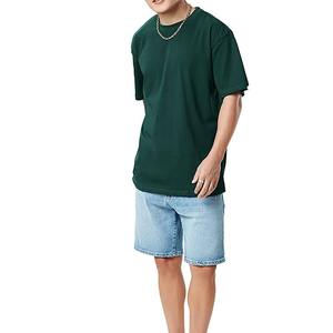 T-shirt décontracté d'été 2026 pour homme, col rond, manches courtes, personnalisé, vert foncé, coupe oversize – T-shirt unisexe en coton style streetwear - Product Image 2
