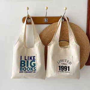 Custom Top Quality <b>Canvas</b> Cotton Tote Shopping <b>Bag</b> Calico <b>Shopper</b> <b>Bags</b> With Logo Printed and Pocket - Product Image 1