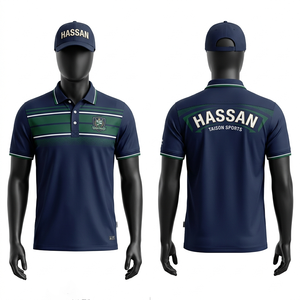 Polo de golf pour homme en polyester et élasthanne premium 180 GSM, rose marine dégradé, panneau respirant, impression par sublimation, logo personnalisé. - Product Image 3