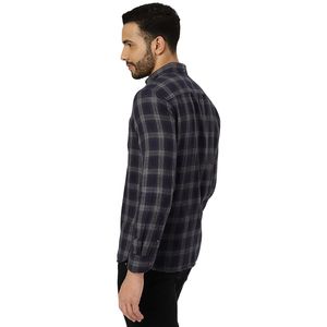 Chemise à col à motif à carreaux en pur coton pour homme – Chemise boutonnée décontractée à manches longues, douce et respirante pour un usage quotidien - Product Image 1
