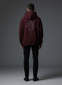 Sweat à capuche personnalisé avec strass pour homme, coupe oversize, 500 g/m², lourd, délavé à l'acide, zippé, streetwear, en molleton bouclette, marque ODM - Product Image 3