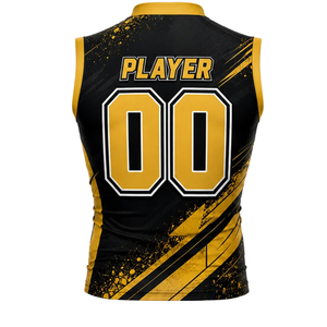 Ensemble Maillot et Short de Football 7v7 Sans Manches pour Adolescents – Col Montant, Personnalisable avec Nom et Numéro d'Équipe, Imprimé Rayures Sublimées - Product Image 4