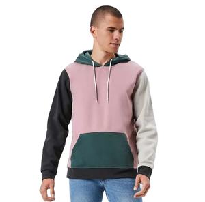 Sweat à capuche pull-over pour hommes de meilleure qualité avec poche kangourou Design bicolore tissu éponge français approvisionnement en gros motif 3D - Product Image 1