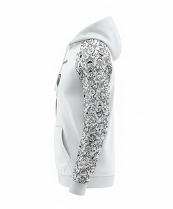 Fabricant OEM de streetwear : Sweats à capuche coupe et couture blanc et bleu ciel, 500 GSM, coupe ample, épaules tombantes - Product Image 3