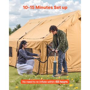 Tenda Glamping Gonfiabile di Lusso per 5-8 Persone, Facile da Montare, 2 Lucernari, Materiale TPU, Pompa Manuale Inclusa - Product Image 3