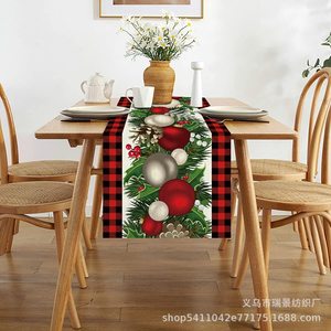 Camino de Mesa Navideño Directo de Fábrica de 13x72 Pulgadas de Lino Vegetal Aislante y Antimanchas para Decoraciones del Hogar en Días Festivos - Product Image 6