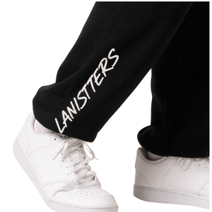 Customized <b>Men</b> Dual Logo <b>Trousers</b> Relaxed Straight Fit <b>Drawstring</b> Waist Open Hem Streetwear Pants OEM Apparel Factories Supplier - Product Image 6