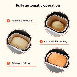 2LB 19-en-1 Máquina automática compacta para hacer pan de masa Antiadherente 3 colores de corteza con 19 recetas de pan únicas - Product Image 4
