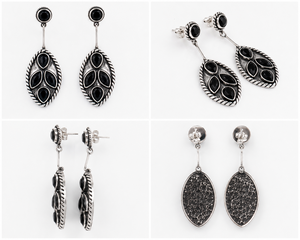Boucles d'oreilles pendantes fantaisie bohèmes en laiton plaqué argent antique avec serti clos pour femme – Idéales pour toutes les occasions religieuses et les soirées - Product Image 4
