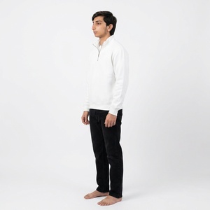 Sweat-shirt personnalisé pour homme à col montant zippé, en molleton bouclette premium, coupe décontractée, style streetwear minimaliste - Product Image 5