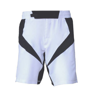 Pantalones Cortos Deportivos para Hombre, Grises con Estampado de Puntos, de Secado Rápido, Cintura Media, Cierre Elástico, Bolsillos, Diseño Sublimado, Satén, Movilidad Sin Restricciones - Product Image 3