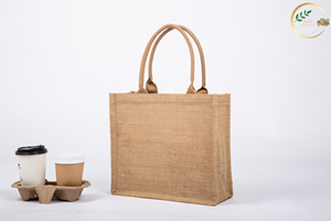 Sac fourre-tout promotionnel en jute avec revêtement imperméable et impression de logo personnalisé - Product Image 2