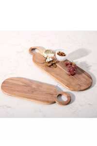 Tabla de Cortar Rectangular de Madera con Diseño Floral Pintado, Artesanía Rústica, Asa de Taza, Decoración Duradera para Cocina y Hogar - Product Image 3