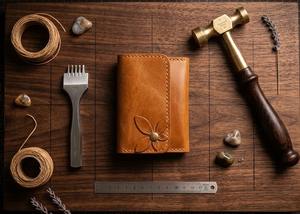 Porte-cartes court en cuir véritable vintage fait main de 4 pouces avec blocage RFID, bouton étanche, porte-cartes de visite et porte-monnaie - Product Image 3