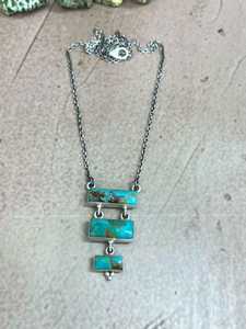Collier artisanal en turquoise Kingman, argent sterling, bijou statement style sud-ouest, cadeau pour elle - Product Image 2