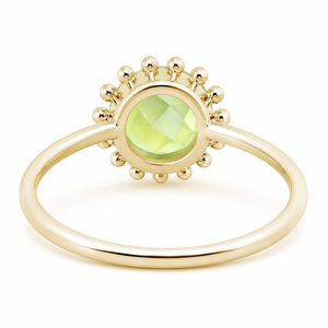 Anillo de Piedra Preciosa Verde Claro para Mujer, Engaste de Puntas, Diseño Minimalista, Compromiso, Oro 10K 14K 18K, Plata 925 935 - Product Image 4