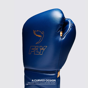 Guantes de Boxeo Fly Personalizados Nuevos, Guantes de Kickboxing Fly Azules y Dorados, con Correa de Muñeca Profesional, para Entrenamiento, Sparring y Uso en el Gimnasio - Product Image 5