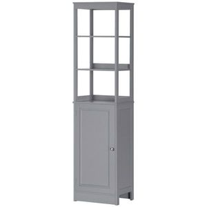 Mobiletto da Bagno Grigio con Maniglia in Acciaio Inox, Materiale MDF e Acciaio, Finitura Verniciata per Uso Domestico o Alberghiero - Product Image 4