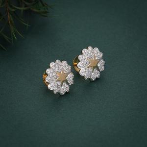 Flower Shape <b>Silver</b> Plated Minimalist <b>Stud</b> Earrings Classic Unisex Engagement & Anniversary Everyday Wear Jewelry - Product Image 4