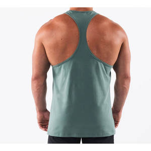 Débardeurs côtelés décontractés pour hommes – Gilet de sport sans manches en coton, coupe ajustée, respirant, couleur unie, idéal pour la course et les voyages, avec logo discret - Product Image 3